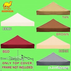 STRONG CAMEL Ez pop Up Canopy Replacement Top instant 10'X10' gazebo EZ canopy Cover patio pavilion sunshade plyester- Taupe Color 564102216